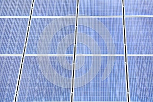 Installed solar panels as background. Alternative energy source