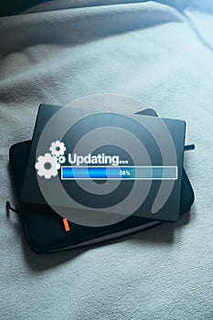 Updating progress bar on laptop.