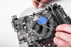 Installing central processor unit into computer motherboard