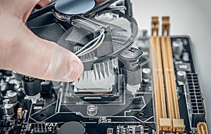 Installing central processor unit into computer motherboard