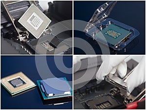 Installing CPU on motherboard.Computer Upgrade.