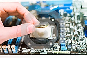 Installing the CPU into the motherboard