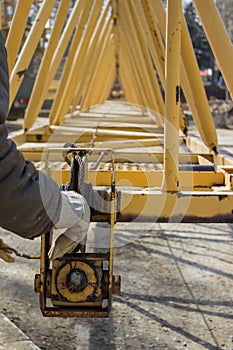 Installing crane at the construction site 2