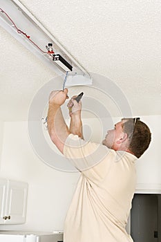 Installing Fluorescent Lighting Fixture