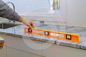 Installing with granite countertops renovation and granite kitchen interior cabinet