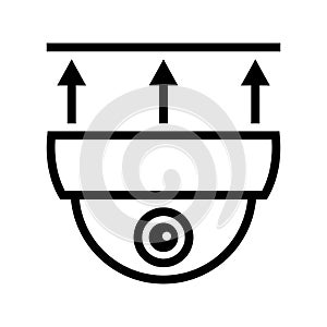 Installing and mounting cctv or surveillance camera. Vector simple icon.