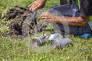 Installing outdoor ground spots lights