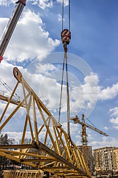 Installing part of crane construction