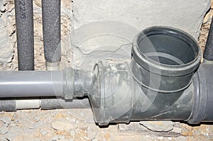 Installing plumbing.