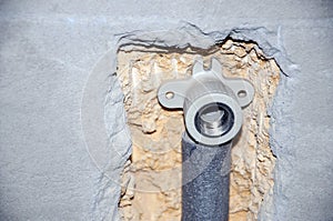 Installing plumbing.