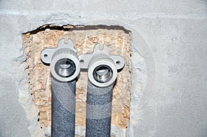 Installing plumbing.