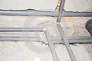 Installing plumbing.