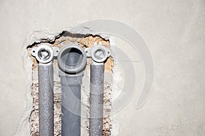 Installing plumbing.