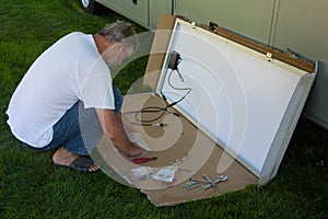 Installing a solar panel on a motorhome