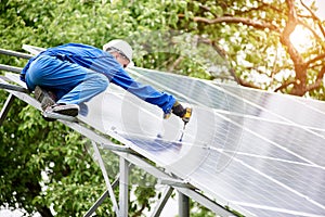 Installing of solar photo voltaic panel system