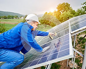 Installing of solar photo voltaic panel system