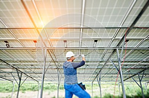 Installing of solar photo voltaic panel system