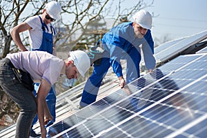 Installing solar photovoltaic panel system on roof of house