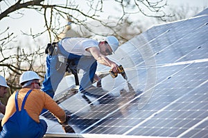 Installing solar photovoltaic panel system on roof of house