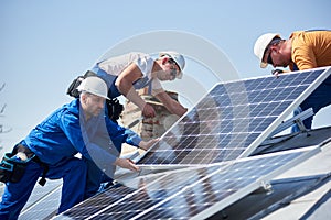 Installing solar photovoltaic panel system on roof of house