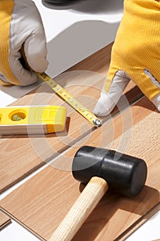 Installing wooden floor