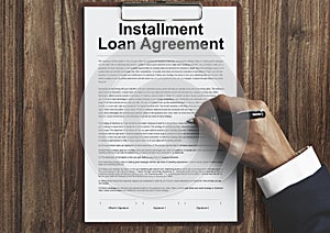 Installment Loan Agreement Credit Finance Debt Concept