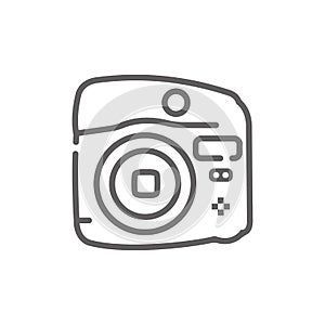 Instant camera icon. Outline illustration of instant camera icon vector, icon for web. Web symbol for websites and mobile app.