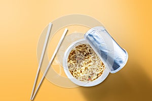 Instant cup noodle with chopstick