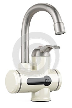 Instant Hot Water Tap, Electric Water Heater Tap with Digital Display, Instant Heater Faucet. 3D rendering