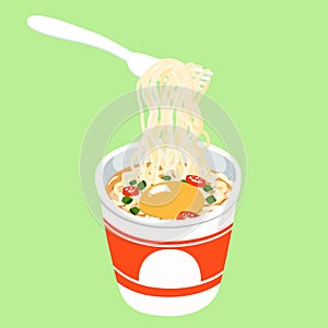 Instant noodle cup add egg
