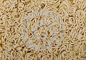 Instant noodles close-up top view