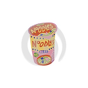 Instant noodles in a cup illustration