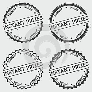 Instant prizes insignia stamp isolated on white.