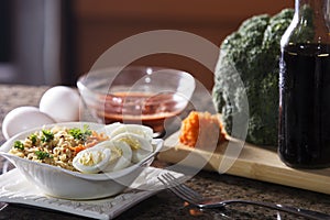 Instant Ramen Noodles with Eggs, Soy Sauce & Broccoli