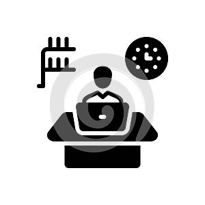 Black solid icon for Instantly, immediately and quick