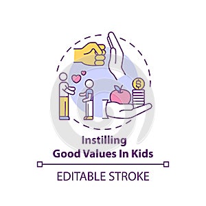 Instilling good values in kids concept icon