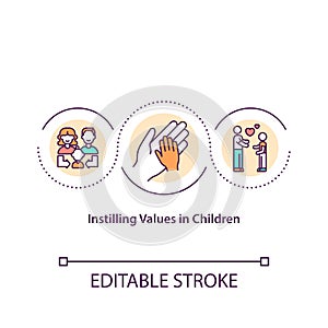 Instilling values in children concept icon