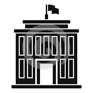 Institute building icon, simple style