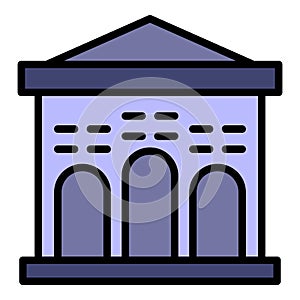 Institute courthouse icon color outline vector