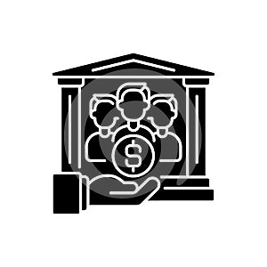 Institutional donor black glyph icon photo