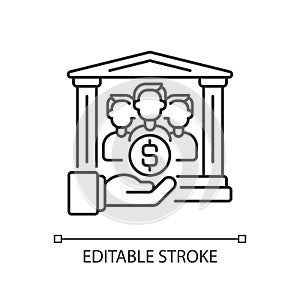 Institutional donor linear icon