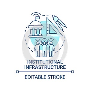 Institutional infrastructure blue concept icon