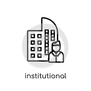 Institutional investor icon. Trendy modern flat linear vector In