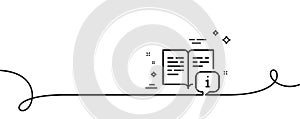 Instruction line icon. User manual sign. Continuous line with curl. Vector