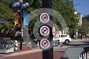 Instruction Signs for Pearl Street Mall Boulder Colorado May 2022 photo