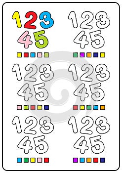 Instructional coloring pages, educational games for children, preschool activities, printable worksheets. photo