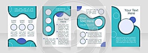 Instructional presentation blank brochure layout design. Students guiding. Vertical poster template set with empty copy space for photo