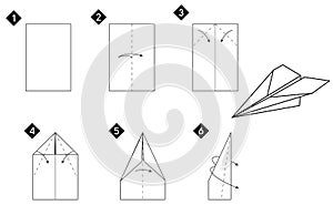 Instructions how to make origami airplane