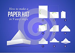 Instructions how to make a paper hat