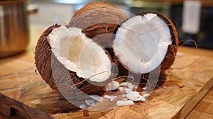 The instructor describes the versatility of coconut and how it can be used in both sweet and savory dishes photo